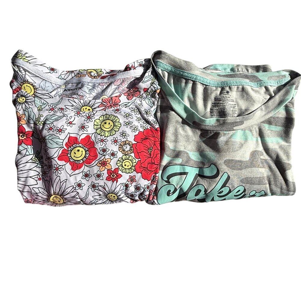 Joyspun & Secret Treasures Soft Lounge Dresses Floral & Camo w/ Pockets L/XL 2pk